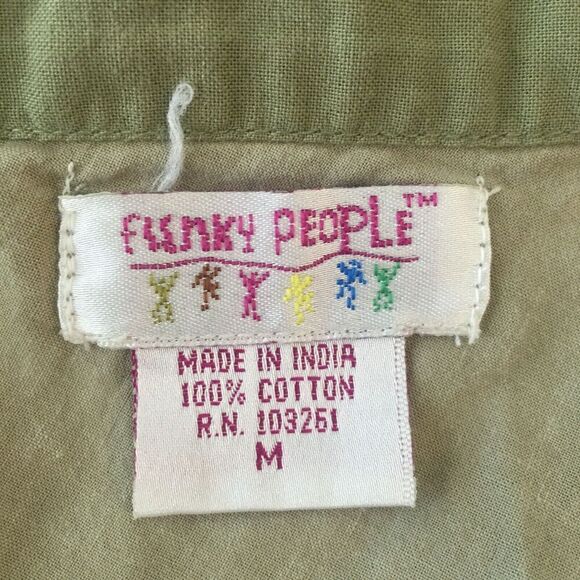 2 Hippie Skirts FUNKY PEOPLE Green Paisley M & INDIAN 2-way Orange Silk Wrap OS - Picture 8 of 14